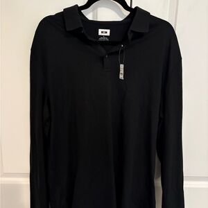 Joseph Abboud Black Long-Sleeve Polo